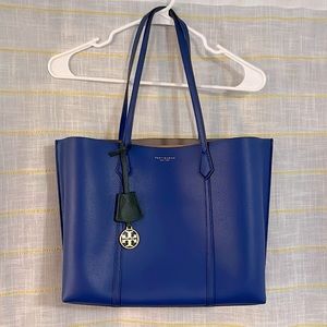 Tory Burch triple tote nautical blue